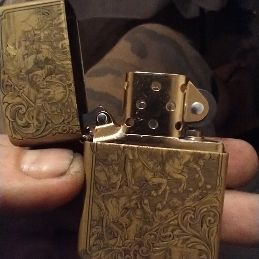Custom engraved zippo armor four horsmen